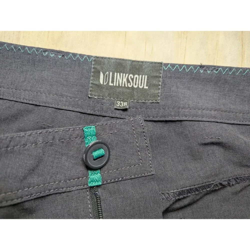 Linksoul Men’s Size 33R Golf Pants Gray Performance Wicking Stretch Chino